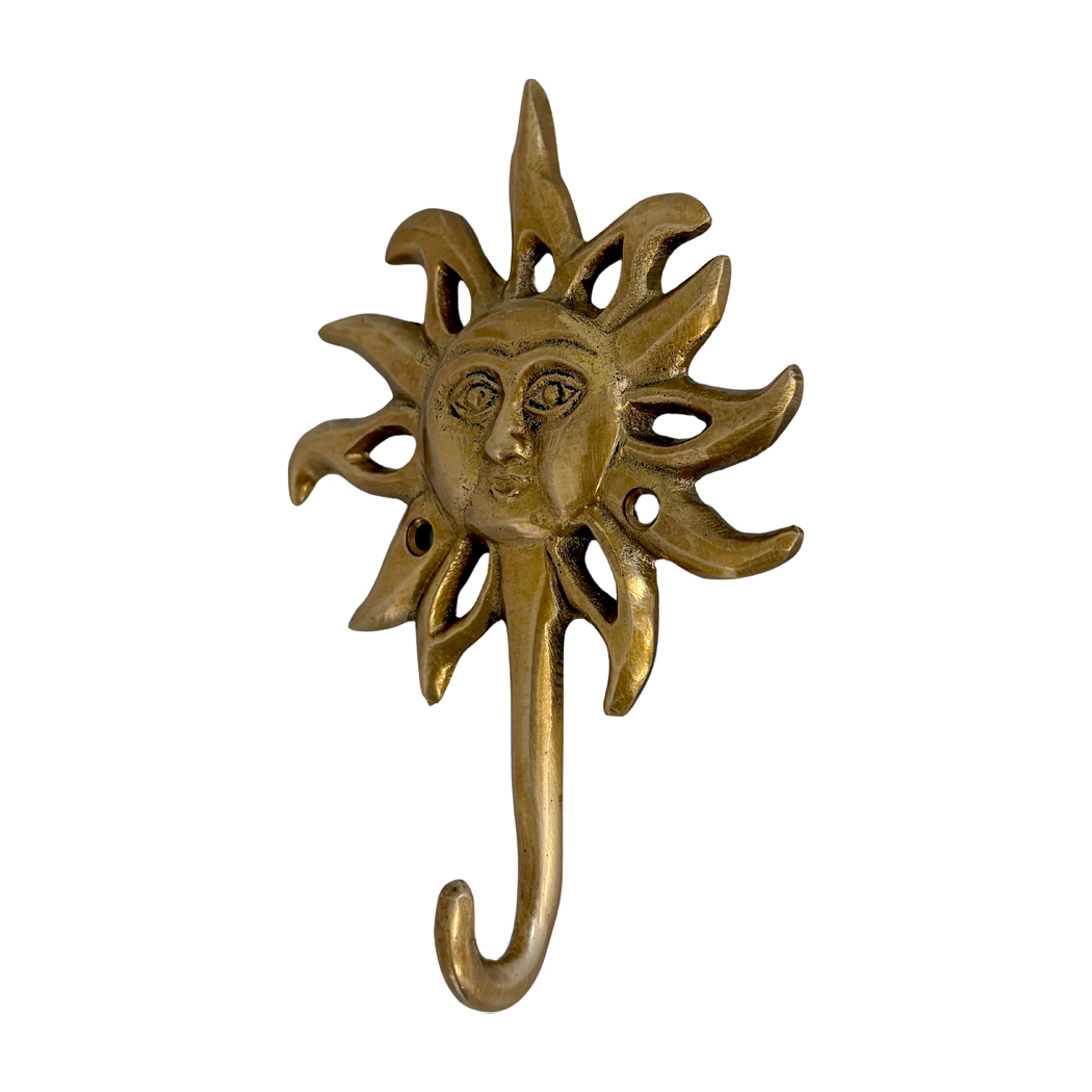 Nautical Decor & Souvenirs 5″ Antiqued Brass Celestial Sun Wall Hook Nautical Decor & Souvenirs 5″ Antiqued Brass Celestial Sun Wall Hook