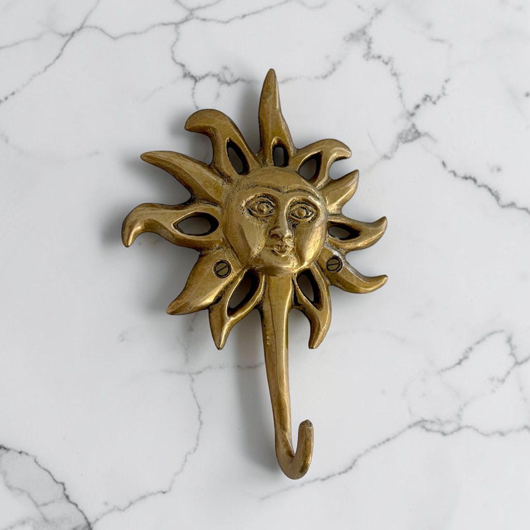 Nautical Decor & Souvenirs 5″ Antiqued Brass Celestial Sun  ...
