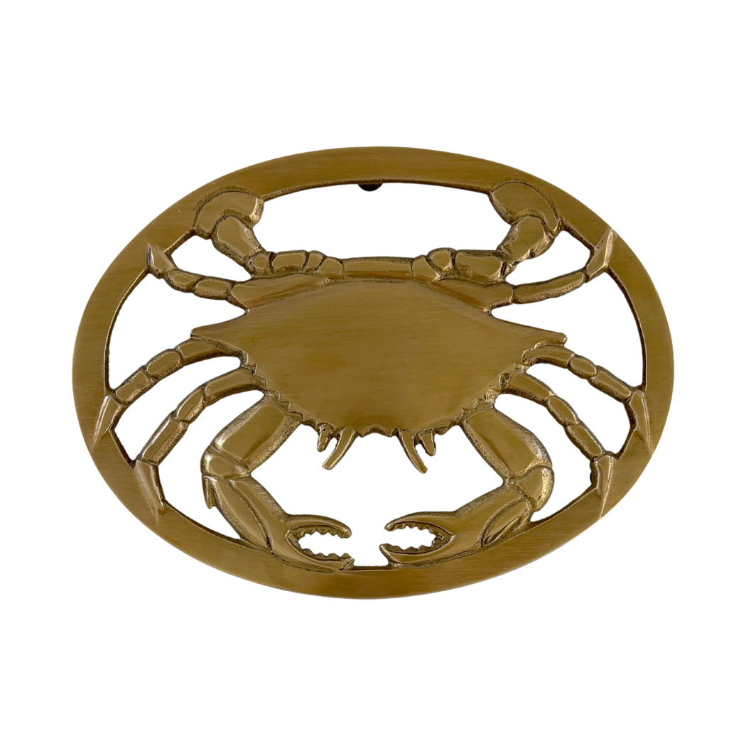 Nautical Decor & Souvenirs Nautical 8″ Antiqued Brass Blue Crab Triv ...