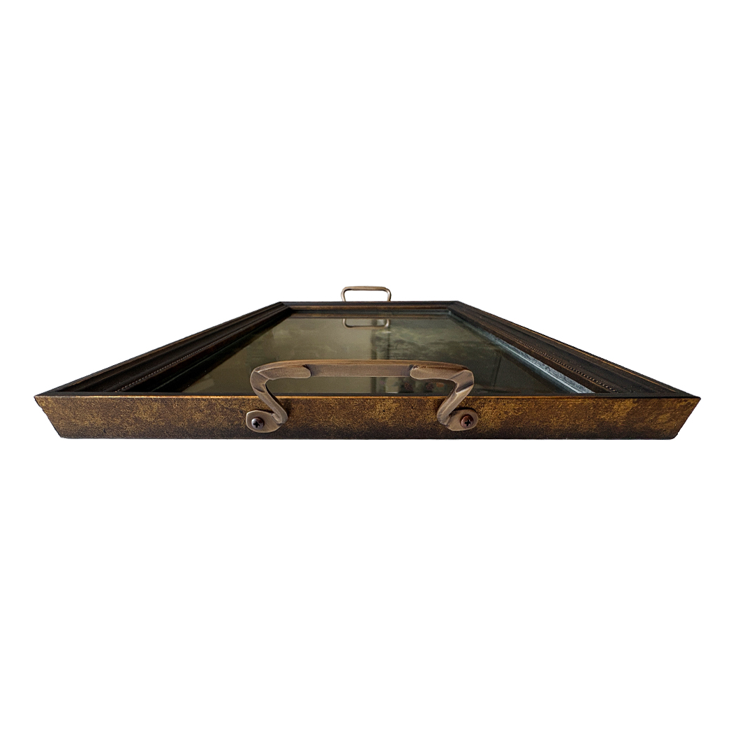 Halloween Decor Halloween Headless Horseman Forest Scene Decorative Tray with Brass Handles Halloween Decor Halloween Headless Horseman Forest Scene Decorative Tray with Brass Handles