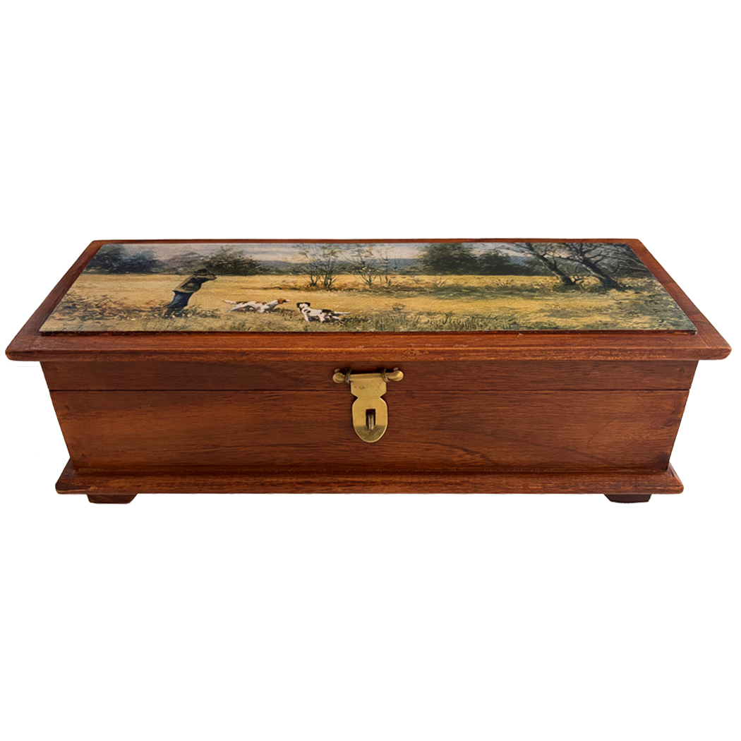 Decorative Boxes Early American Hunting Dog Decorative Wood Pen Box