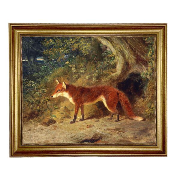Equestrian/Fox Equestrian Fox and Feathers Framed Oil Painting Print on Canvas