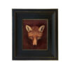 Equestrian Paintings Fox Head by Reinagle Framed Oil Painting Print on Canvas in Distressed Black Wood Frame.