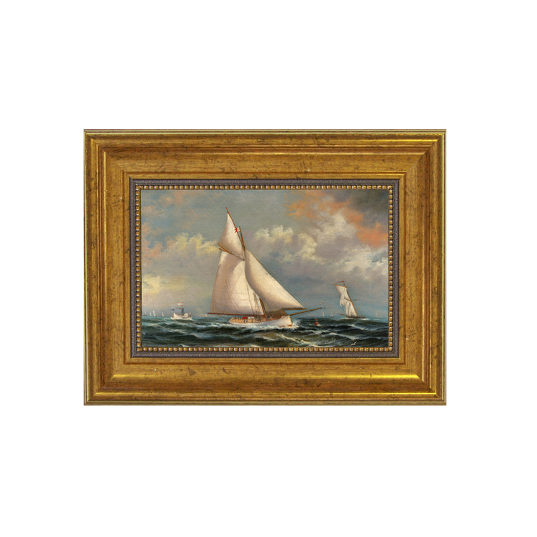 Puritan Leading Genesta Framed Oil Painting Print On Canvas In