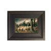 Farm/Pastoral Farm Sheep in a Storm Framed Oil Painting Print on Canvas in Distressed Black Wood Frame
