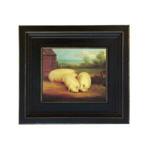 Farm/Pastoral Barnyard Three Prize Pigs Framed Oil Painting P ...