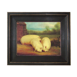Farm/Pastoral Barnyard Three Prize Pigs Framed Oil Painting P ...