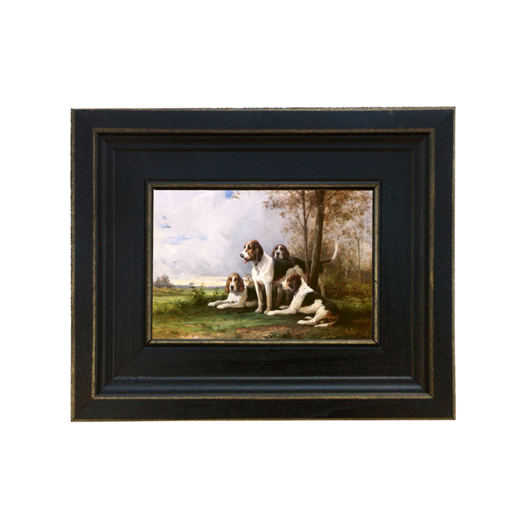 Dog S Moment Rest Framed Oil Painting Print On Canvas In