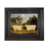 Farm and Pastoral Paintings Two Sheep Framed Oil Painting Print on Canvas in Distressed Black Wood Frame