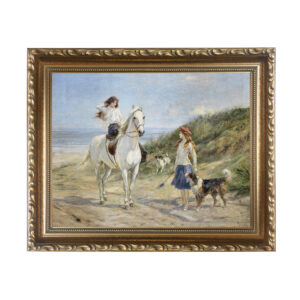 Equestrian/Fox Dogs Holiday Time Girls on the Beach with H ...