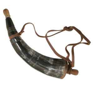 Early American Life Revolutionary/Civil War 13″ Powder Horn with Wooden Plug ...
