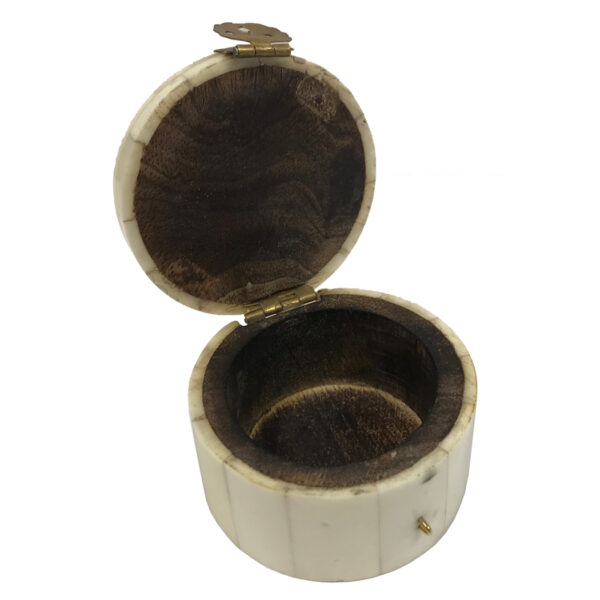 Decorative Boxes Valentines 2-1/4″ Floral Engraved Round Bone Ring Box