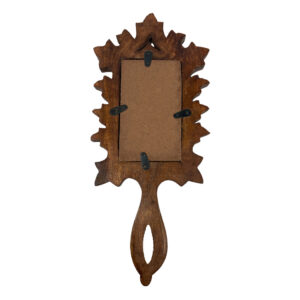 Decor Early American 7″ Hand-Carved Wood Hand Mirror- ...