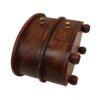 Wood Early American Solid Teak Wood Oval Jewelry or Trinket Box With Two Drawers