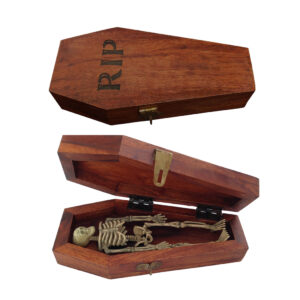 Halloween Decor Halloween Wood Coffin Box with Skeleton RIP Anti ...