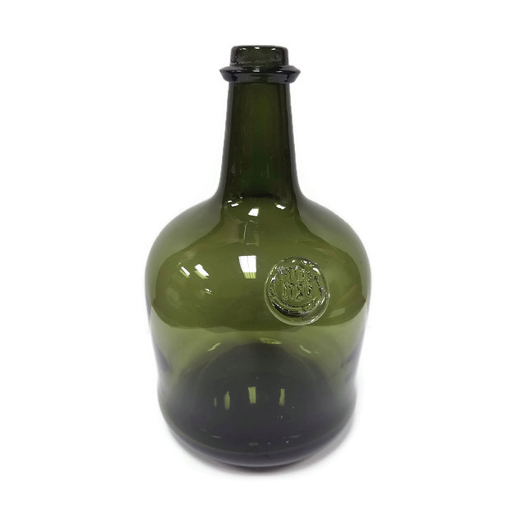 Download 10" Hand-Blown Dark Green Thick Glass Antique Reproduction Wine Bottle | Schooner Bay Company